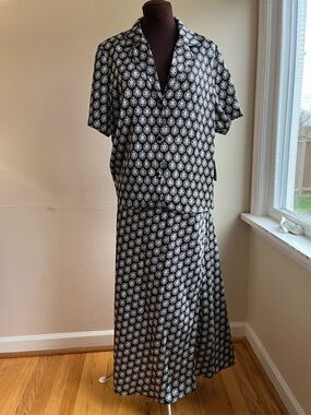 Halogen Solid Camp Shirt and Skirt.